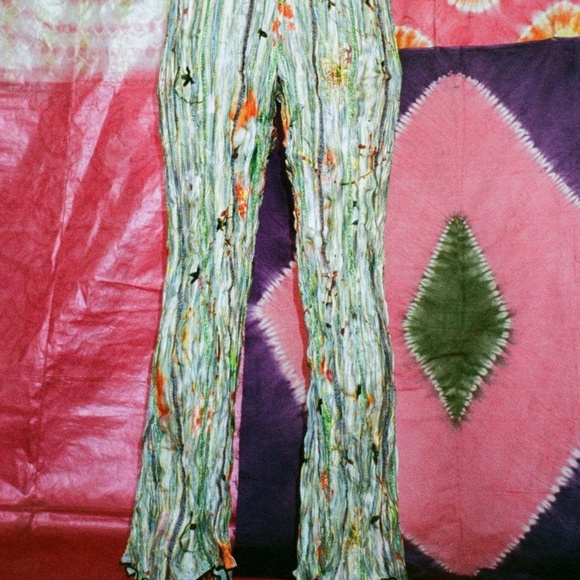 Julia Heuer Daliah Pleated Botanical Print Trousers "Marie" Size S/M - Picture 4 of 8